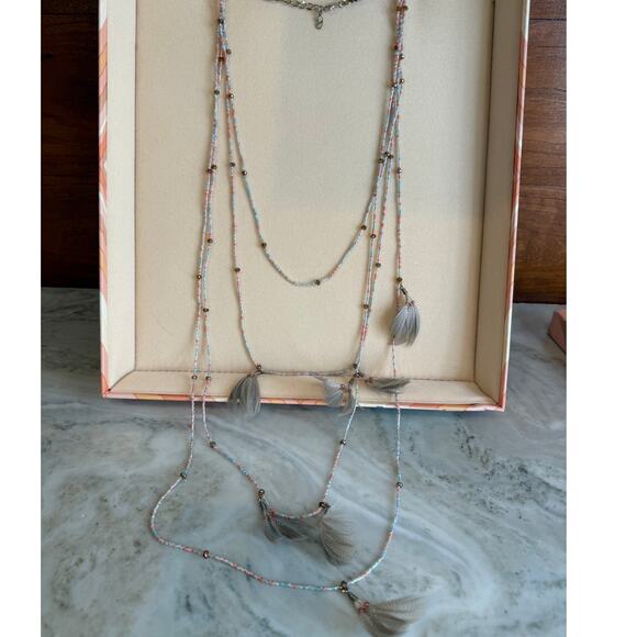 Valentino Garavani Native Couture Beaded Feather Multi Strand Necklace - Picture 4 of 10